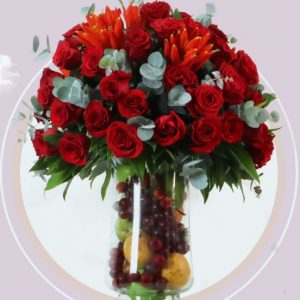 COPON VIDRIO ROSAS Y FRUTAS